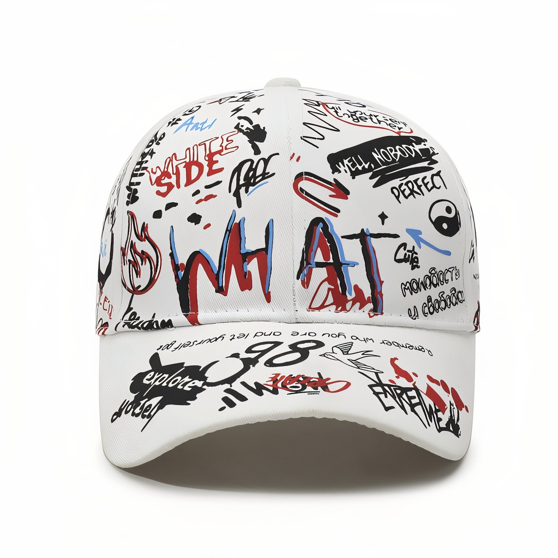 Men’s Graffiti Print Baseball Cap | Adjustable Strap | Curved Brim Streetwear Hat